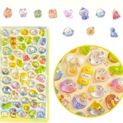 カラフルキャラクターシール6セットの画像