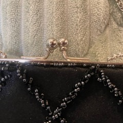 ビーズ刺繍パーティバッグ　がま口　結婚式の画像