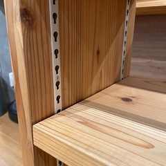 ウッドラック 可動式 木製棚 中古　天然木の画像