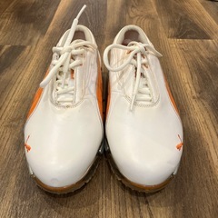 Puma プーマ ゴルフシューズ ゴルフ ゴルフ用品　ホワイト オレンジの画像