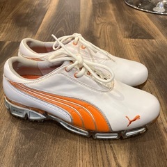 Puma プーマ ゴルフシューズ ゴルフ ゴルフ用品　ホワイト オレンジの画像