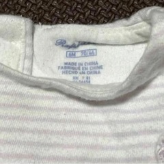 Ralph Lauren ホワイトストライプロンパース 70/80の画像