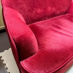 【休日限定値下げ】Franc franc 2人掛けソファー レッド の画像