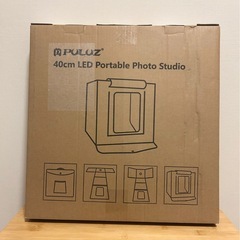 ポータブルライトボックス 16x16インチ 調光機能付き フォトボックス LEDライト付き 背景6枚付き 撮影ボックスの画像