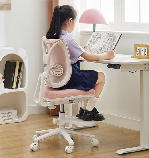 学習椅子 7°ロッキング機能搭載 疲れない 8cm厚クッション 高さ＆奥行き＆足置き調節 6〜18歳成長対応 キッズチェア