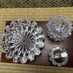クリスタルガラス・タバコ置きセットの画像