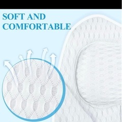 新品⭐️ 浴槽枕 ヘッドレスト 浴槽の首と背中のサポート 3Dエアメッシュクッションの画像