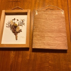 ドライフラワーアート 木製フレーム 2点セットの画像