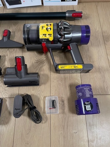 ダイソン ⑨ SV12V10 純正美品パイプ　２タイプヘッドから選択　補強型トリガー装着　交換用フィルター付属　パーツフルセット