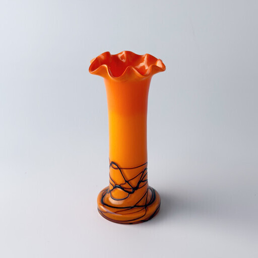 チェコ ヴィンテージ Tango Glass フラワーベース ガラス 花瓶 アールデコ 様式 花器 オブジェ 置物 アートグラス ディスプレイ 93327