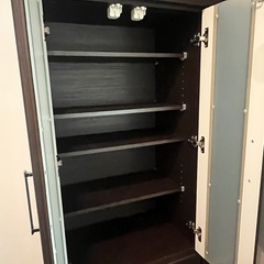 ニトリ　食器棚　キッチンボード　ダークブラウンの画像