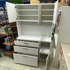 📣中古家具は朝霞市の当店へ‼️　ニトリ　SORREL ソレル　食器棚　キッチンボード　白　ホワイト　幅120×奥43×高191cm　朝霞市　リサイクルショップ　ケイラック朝霞田島店　志木市　和光市　GM522の画像