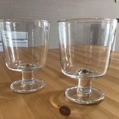 IKEAイケア脚付きグラス&バターケース　陶器　ホワイトの画像