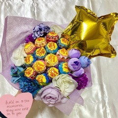 卒業祝いに キャンディブーケ 2個セット 星バルーン付き 写真映え チュッパチャップス14個入りの画像