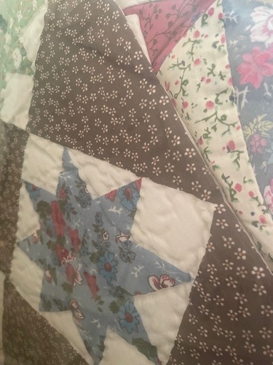ハンドメイド　パッチワーク　マルチカバー