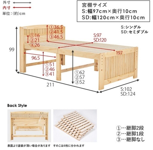 (取引相談中)【POLKU】ポルク　セミダブルベッド(マットレス付)