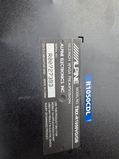 ALPINE フリップダウンモニター