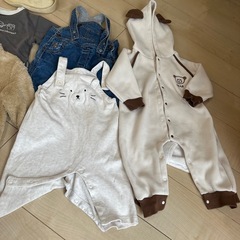 80cmベビー洋服　寝袋　アウター　帽子などまとめ売の画像