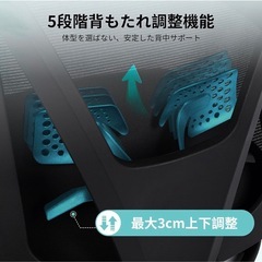 【新品未使用】360°回転座椅子 組立不要 折りたたみ コンパクト ゲーミング座椅子 腰が痛くならない 座敷用椅子 デスクチェア 通気性メッシュ ひじ掛け付き 人間工学デザイン フロアチェアの画像