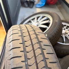 155/65R14 夏タイヤ、アルミセット　BRIDGESTONE 2025年　バリ山　N-BOX、スペーシア、タント等の画像