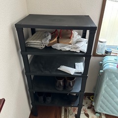 シューズラック / 収納棚 5段 ブラック 早い者勝ち【2/18まで】の画像