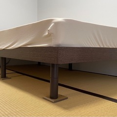 マットレス付き　すのこベッド（セミダブル）の画像