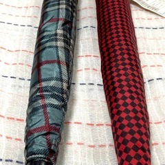 レトロ 新品 折り畳み傘 2本セット チェック柄の画像