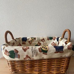 中布付き　藤バスケット　カゴ　の画像