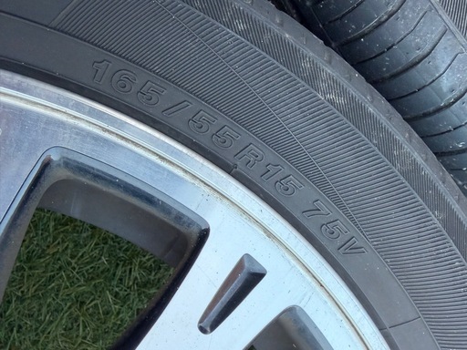 ホンダ純正アルミ＋タイヤ 4本セット 165/55R15（1本ガリ傷あり） 