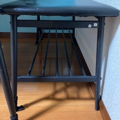 木目調ダイニングテーブルセット　ベンチ　棚付き　の画像