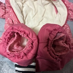 UZULAND ピンク ドット柄 スキーウェア 90cmの画像