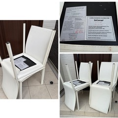 ダイニングチェア　4脚　レザー　白　ホワイト　ボーコンセプトの画像
