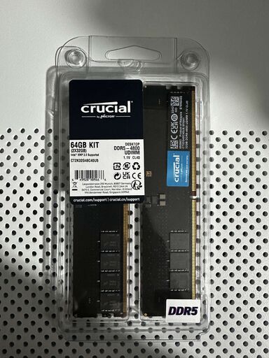 【1年未満】DDR5-4800 64GB(32×2)【ワンオーナー】