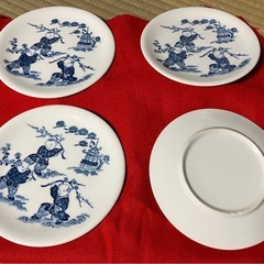 レトロ　唐子人形のお皿の画像