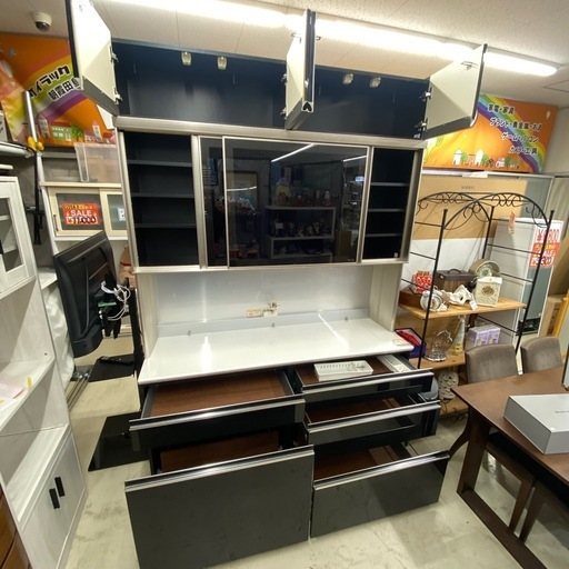 【一旦受付終了】???SALE??? ?中古家具は朝霞市の当店へ‼️　Pamouna パモウナ　160cm 　食器棚　キッチンカウンタ