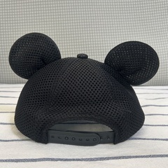 メッシュ　黒　くまさん帽子の画像