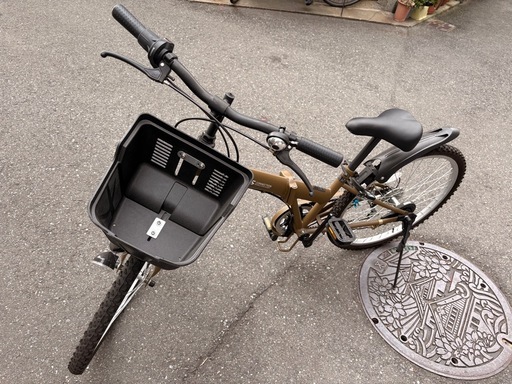 子供用折りたたみ自転車　カーキ色 26インチ　　　　　　
