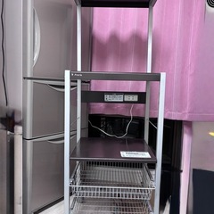 【美品】3段キッチンラック　　コンセント、引き出しつきの画像