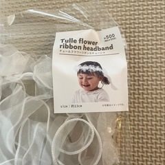 【新品】3COINS/スリコ/チュールフラワーリボンカチューシャの画像