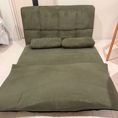 ソファベッド／ダークグリーン／2人掛けの画像