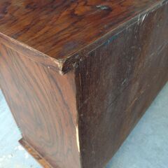 【昭和レトロ】 味のあるアンティーク調 木製収納棚（ロータイプ）幅121cmの画像