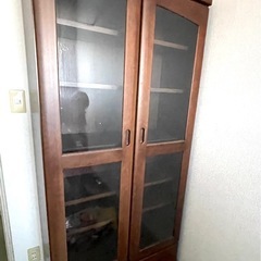 木製 ガラスキャビネット チェスト タンスの画像
