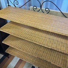 ラタン家具　アイアンラックの画像