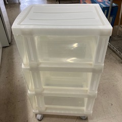 W2602-0725 組立式　ユニフィット3段ラック　キャスター付き　キズ汚れ有りの画像