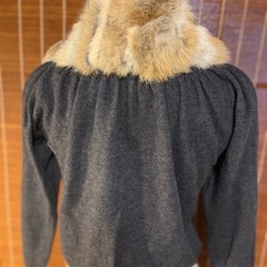美品 リアルファー リボン付き ティペット 毛皮 本物の画像