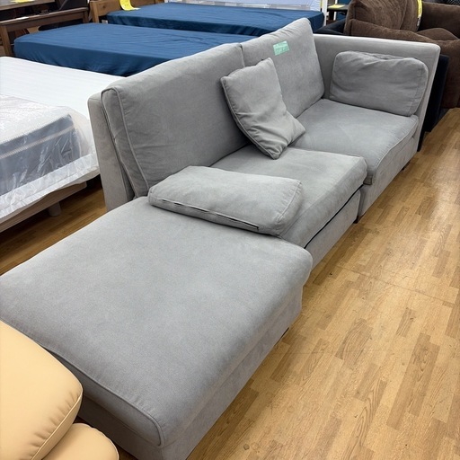 【ドリーム川西店御来店】☆ジモティー見たよ♪割引☆ レイコージャパン　オットマン付き2Pソファ 【99560000052704】