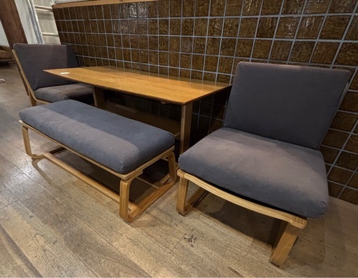 引取限定 MUJI 無印良品 テーブル チェア ベンチ 4点 セット