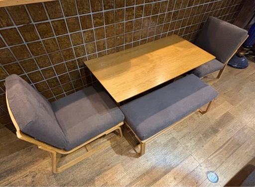引取限定 MUJI 無印良品 テーブル チェア ベンチ 4点 セットの通販