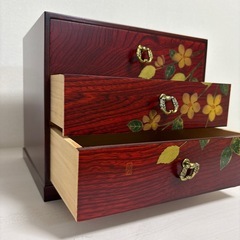 会津塗　三段引出し箪笥　小物入れの画像