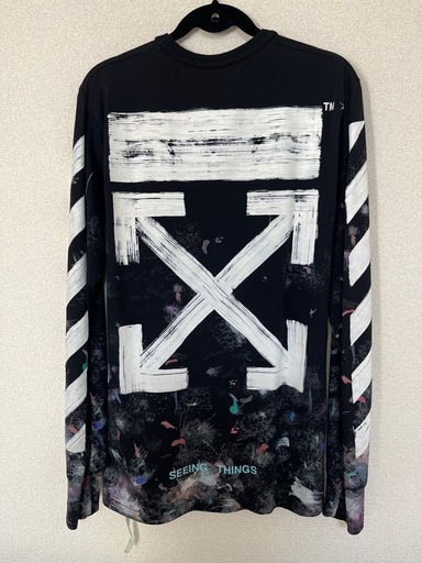 OFF WHITE DIAG GALAXY BRUSHE ロングスリーブTシャツ